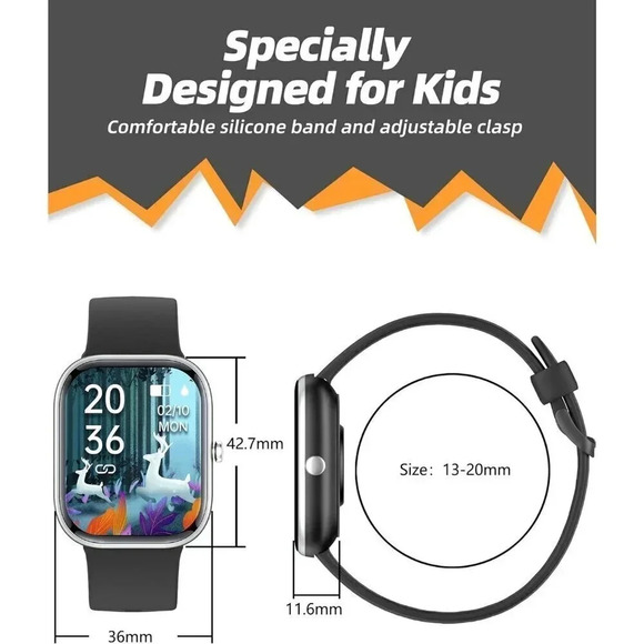 Kids Waterproof Fitness Activity Heart Rate Sleep Monitor Black Smart Watch - Picture 8 of 14